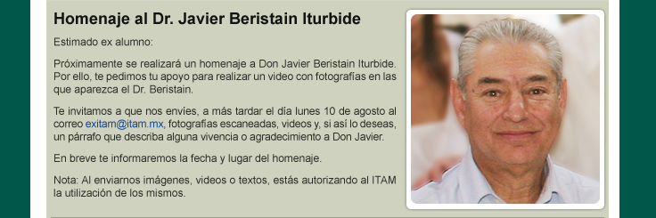 Homanaje al Dr. Javier Beristain Iturbide