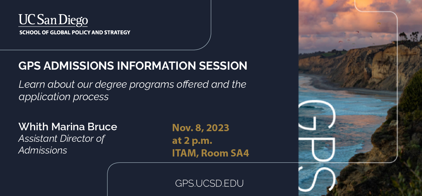 GPS admissions information session - UC San Diego
