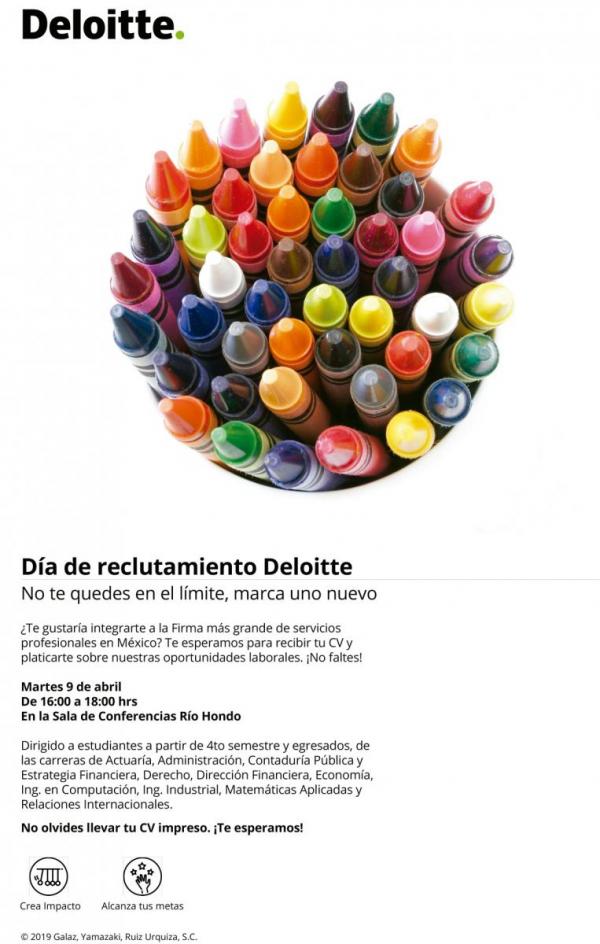 Bolsa de Trabajo invita a la presentación de Deloitte