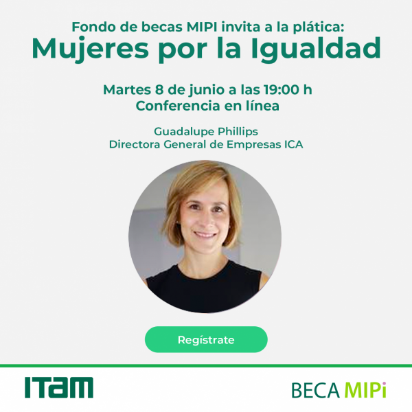 Póster Conferencia "Mujeres por la igualdad", con Guadalupe Phillips