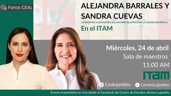 Alejandra Barrales y Sandra Cuevas en el ITAM